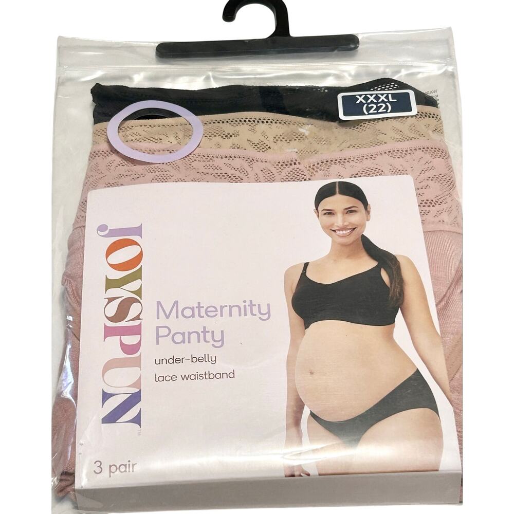NWT Joyspun Maternity Under the Belly Bikini Panties Underwear 3-Pack XXXL 22